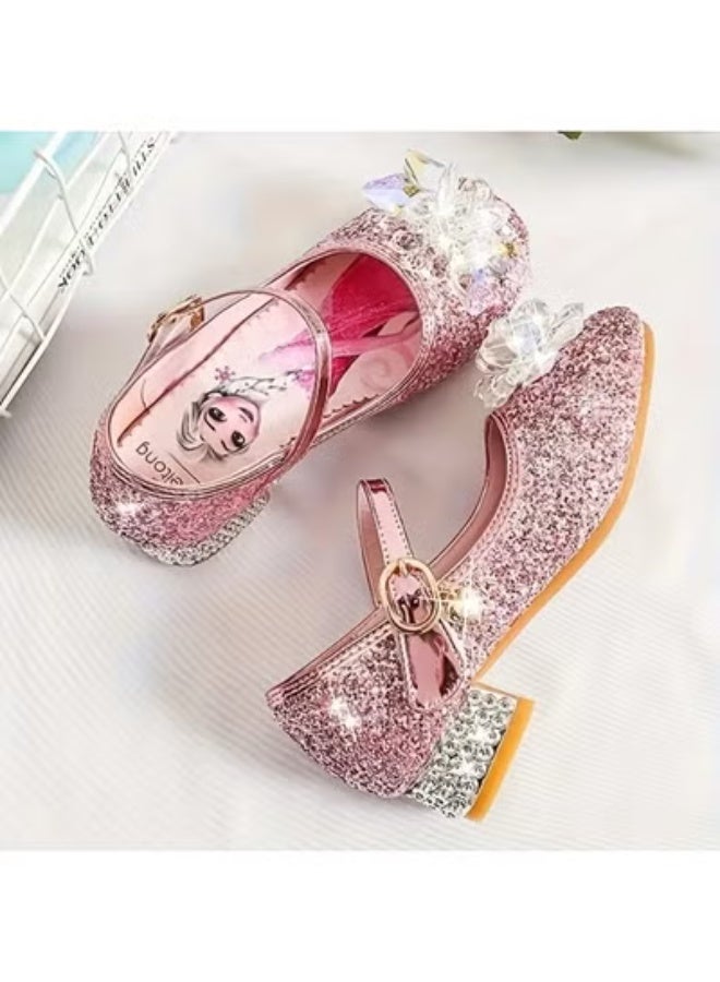 Sparklepals Elsa Princess Soft Sole Dance Performance Shoes PU Leather Single Shoe, Perfect for Role Playing, Great Holiday Gift - Image 3